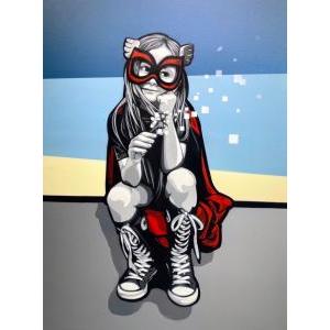 The Answer (In Clear Skies)/ Spray paint on canvas/ W129.5 x H153 cm (with frame)/ 2022