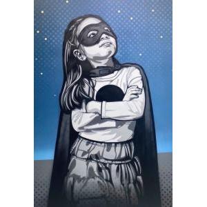 Starkeeper (Midnight Blue)/ Spray paint on canvas/ W152.5 x H200 cm (with frame)/ 2022