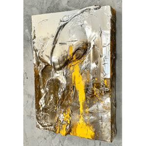 Igor Dobrowolski / Which Side of The Bus / 2022 / 80x60cm / Wood, aluminum, sterling silver, mixed media