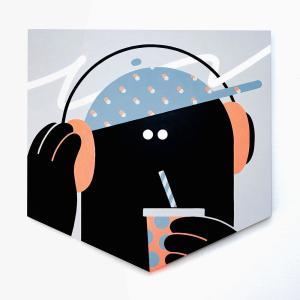 EMU / Face ‘’E’’ / 2023 / 110 x 110 x 4 / Acrylic on custom shaped canvas